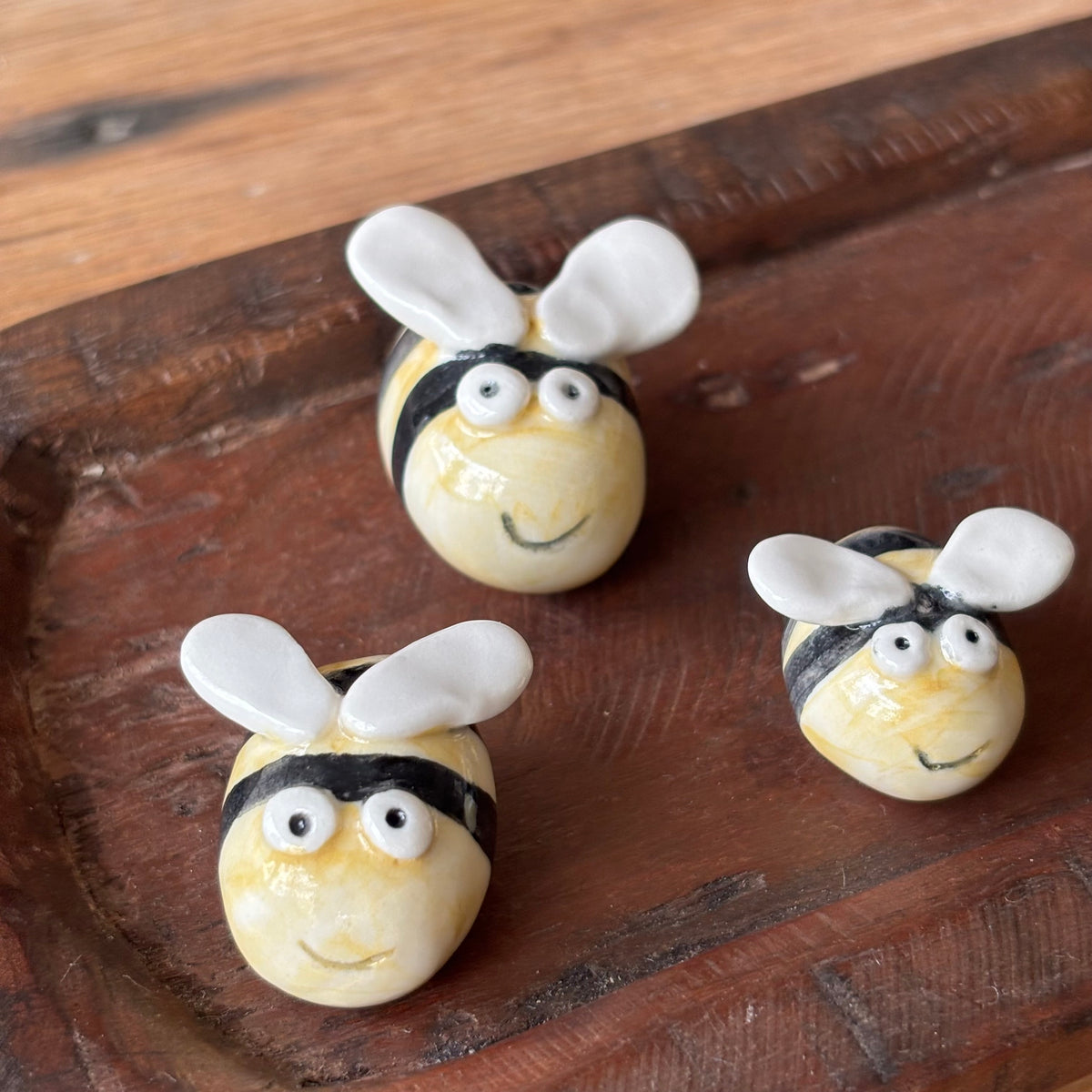 Handcrafted Trio of Bees