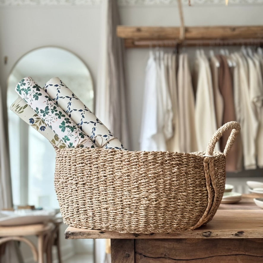 Oval Seagrass Basket | Hand Woven Storage - Large image