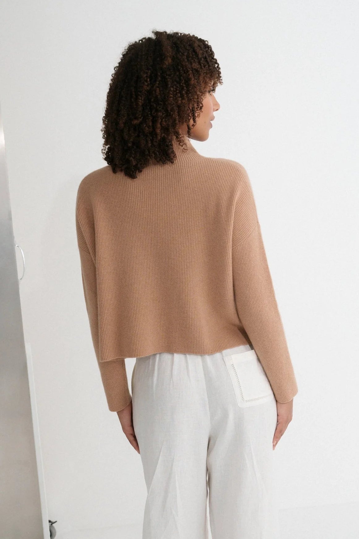 High Neck Cashmere Blend Knit