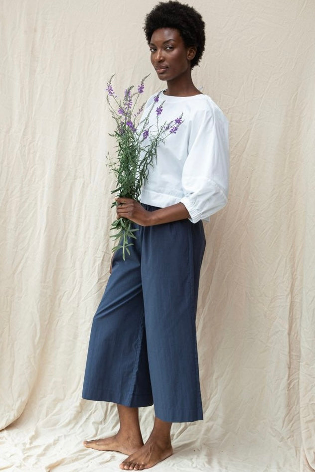 Poplin Balloon Sleeve Top | Organic Cotton