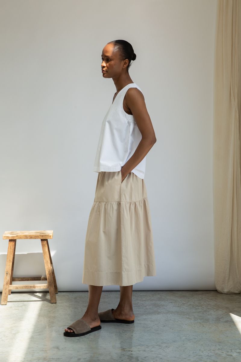 V-Neck Poplin Vest