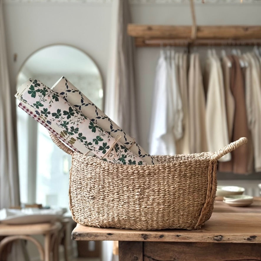Oval Seagrass Basket | Hand Woven Storage - Small image