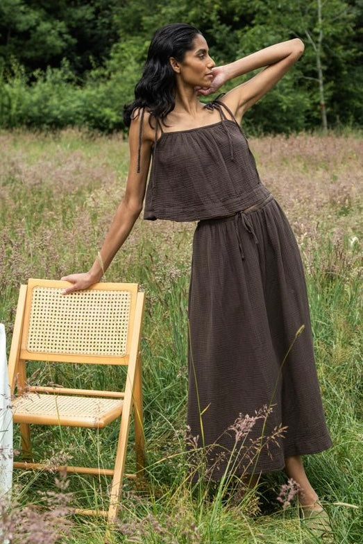 Gauze A-Line Skirt
