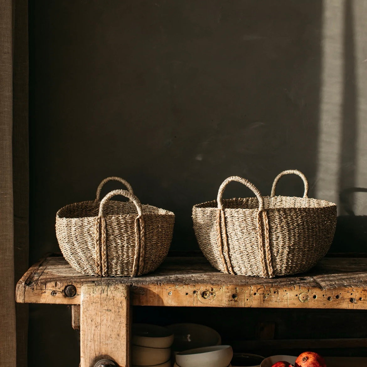 Oval Seagrass Basket | Hand Woven Storage image 0