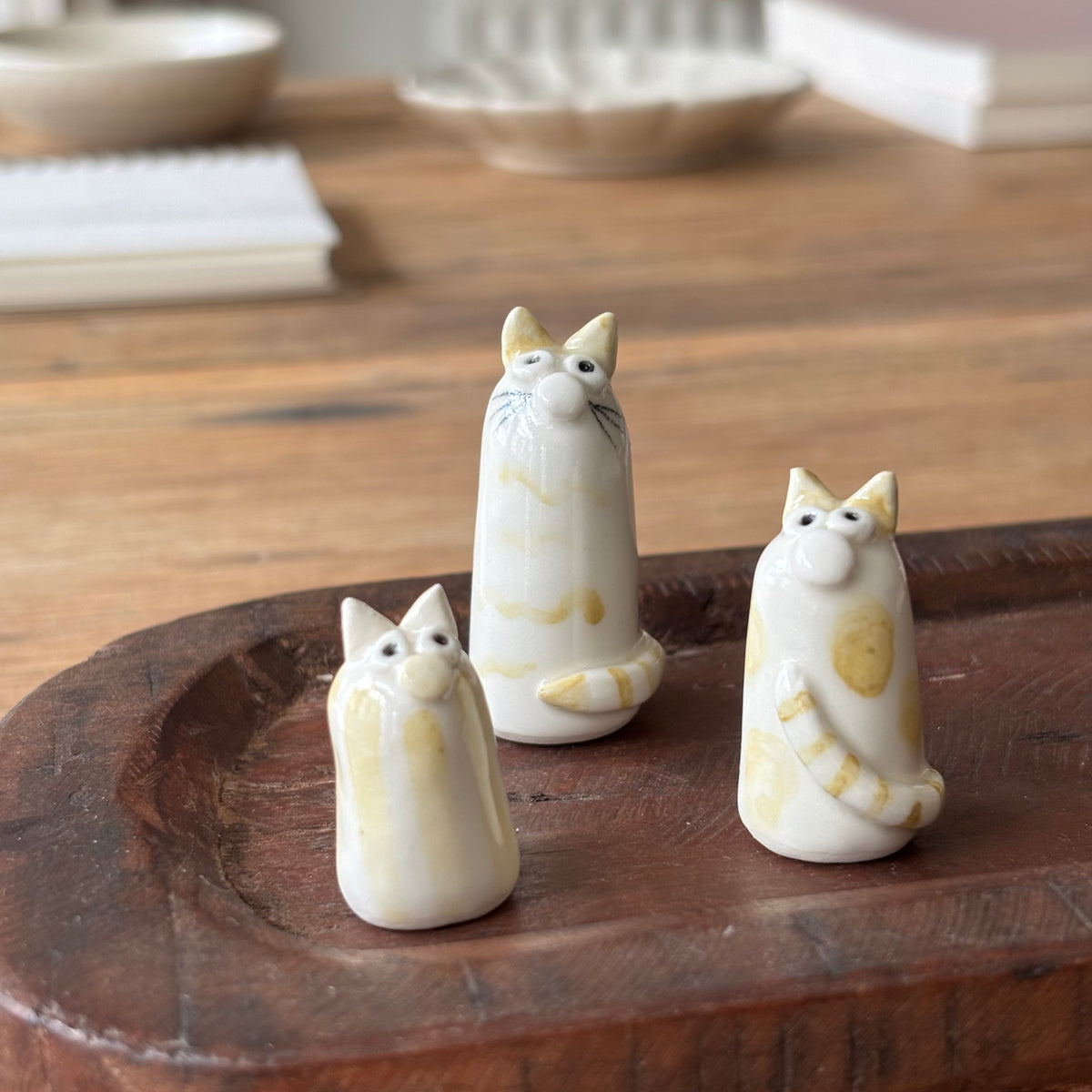 Handcrafted Trio of Cats