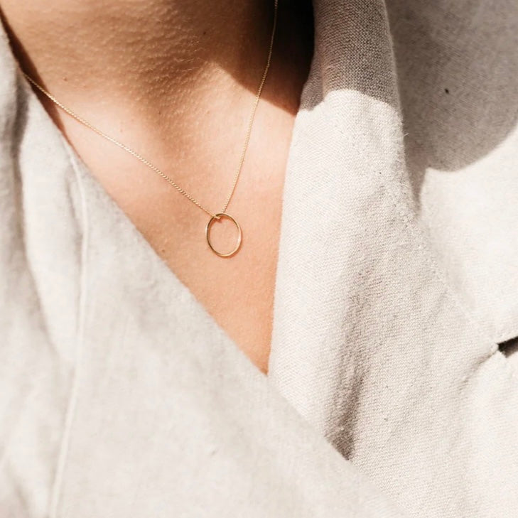 9ct Gold Mini Open Circle Necklace image 2