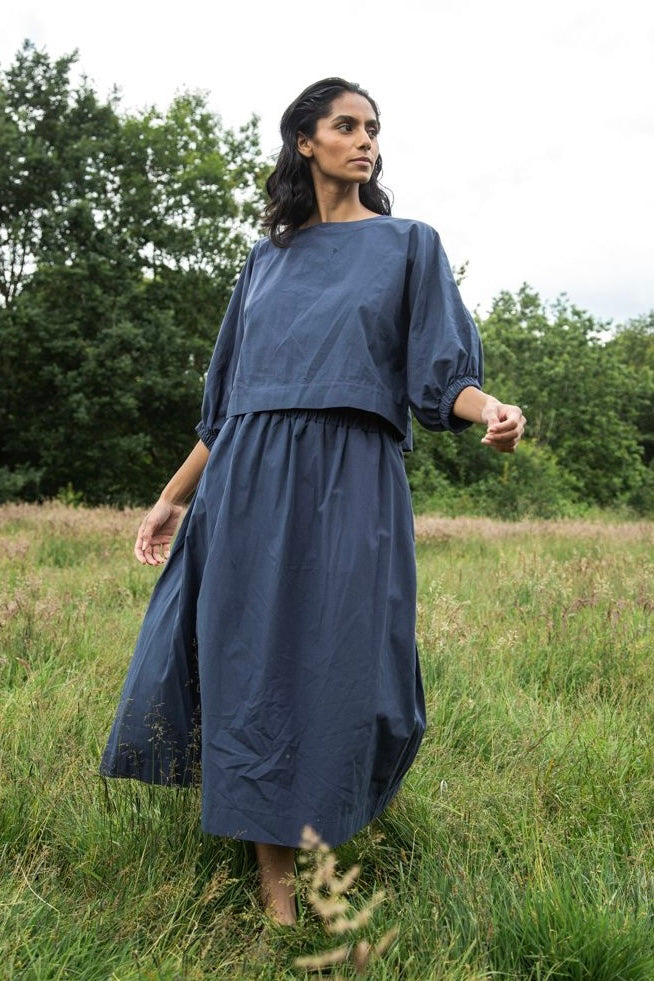 Poplin Balloon Sleeve Top | Organic Cotton