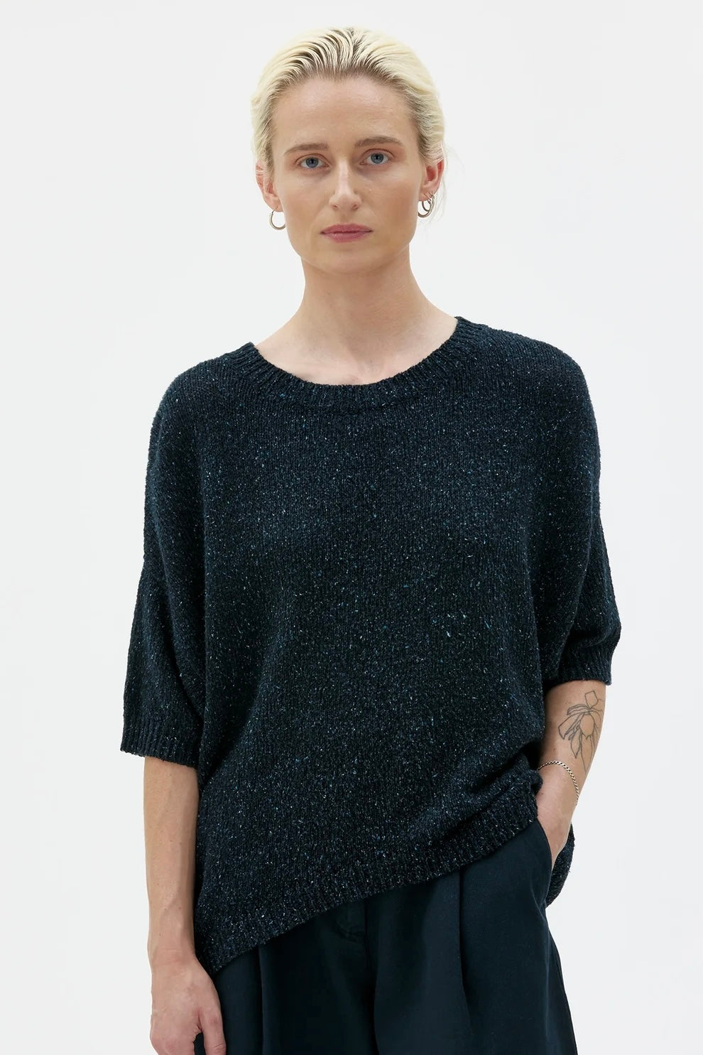 Chunky Knit Short-Sleeve Jumper | Sustainable Cotton BCI