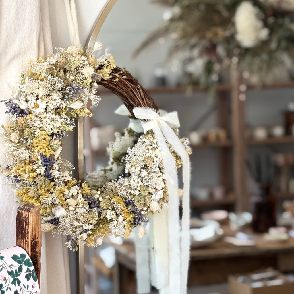 Wild Meadow Dried Wreath | Handmade UK image 1