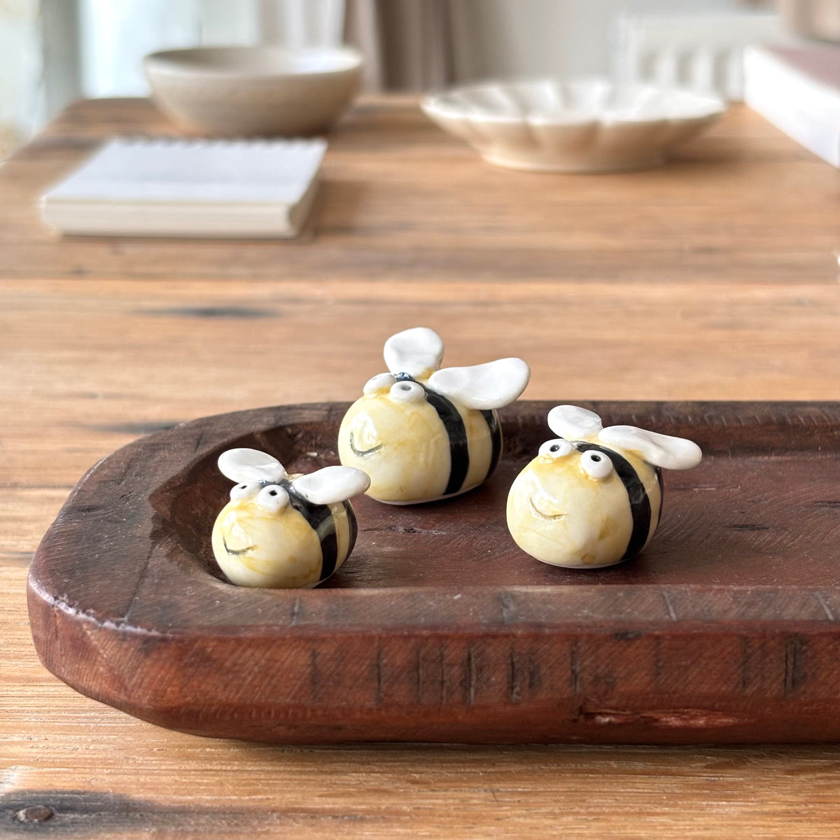 Handcrafted Trio of Bees