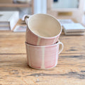 Squat Mug Pink Stripe | Handmade Pottery Copy