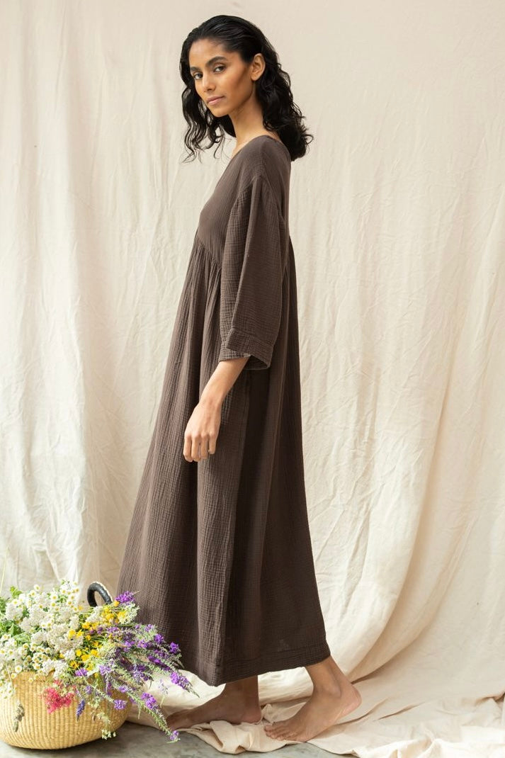 Gauze V-Neck Dress