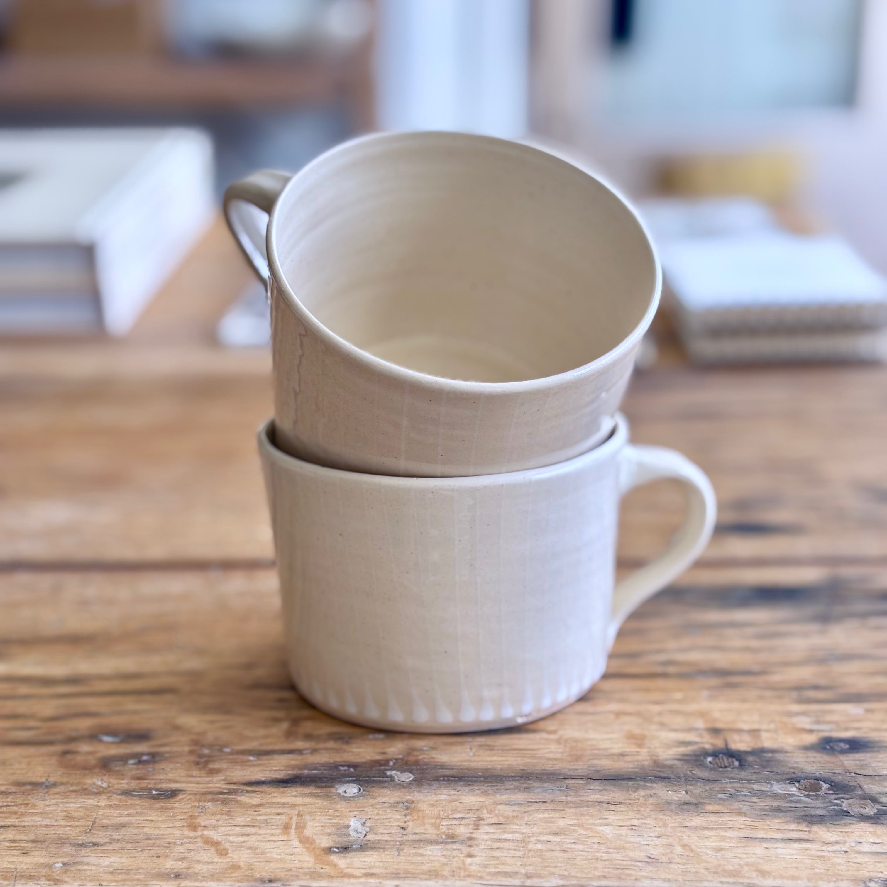 Squat Mug Natural Drip | Handmade Pottery