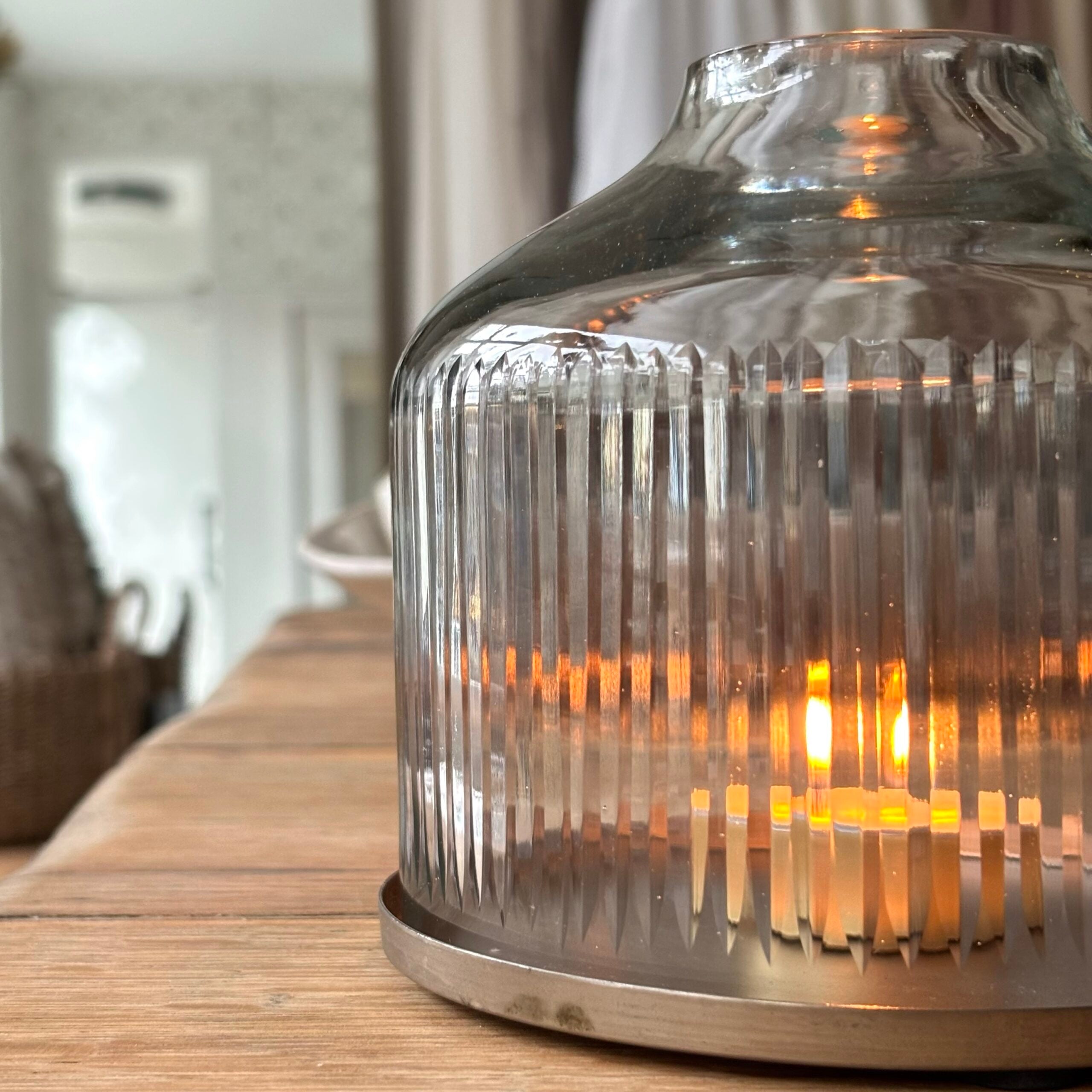 Handblown Reeded Candle Dome image 1