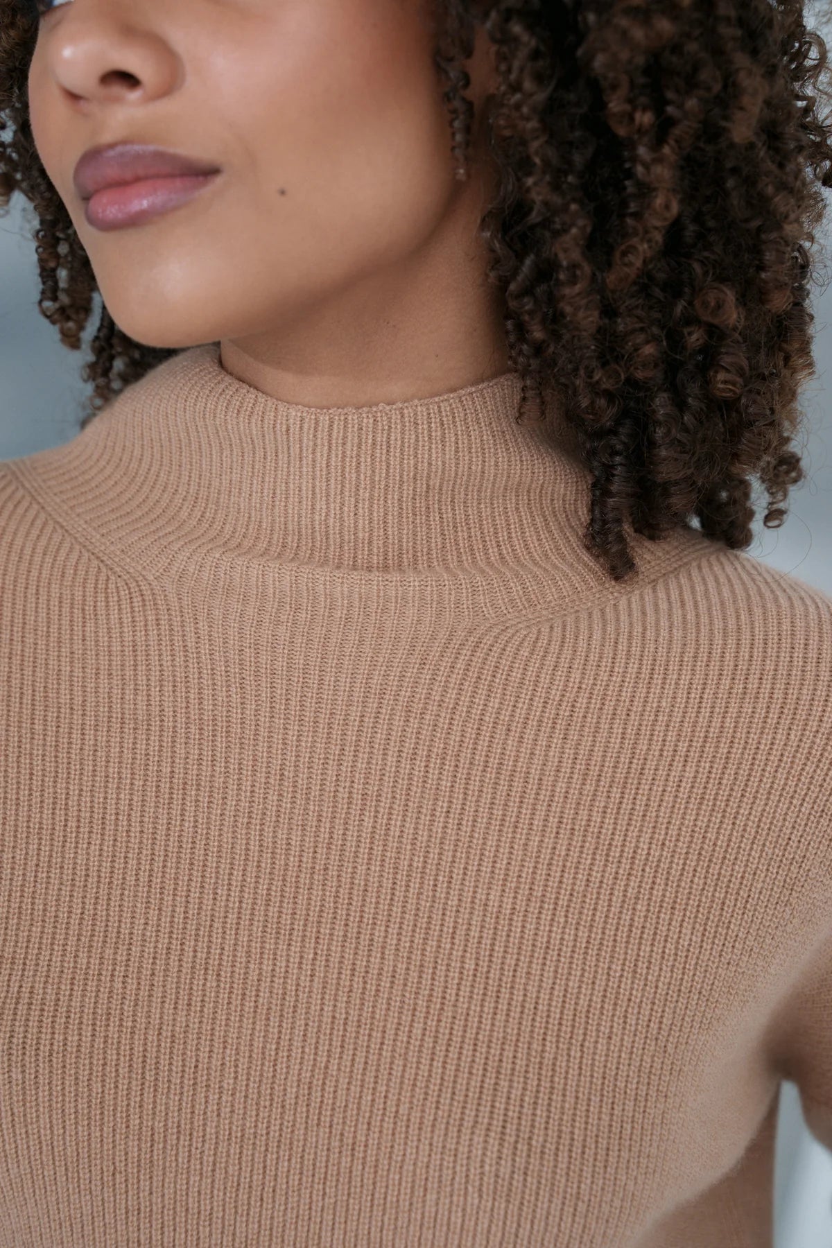 High Neck Cashmere Blend Knit