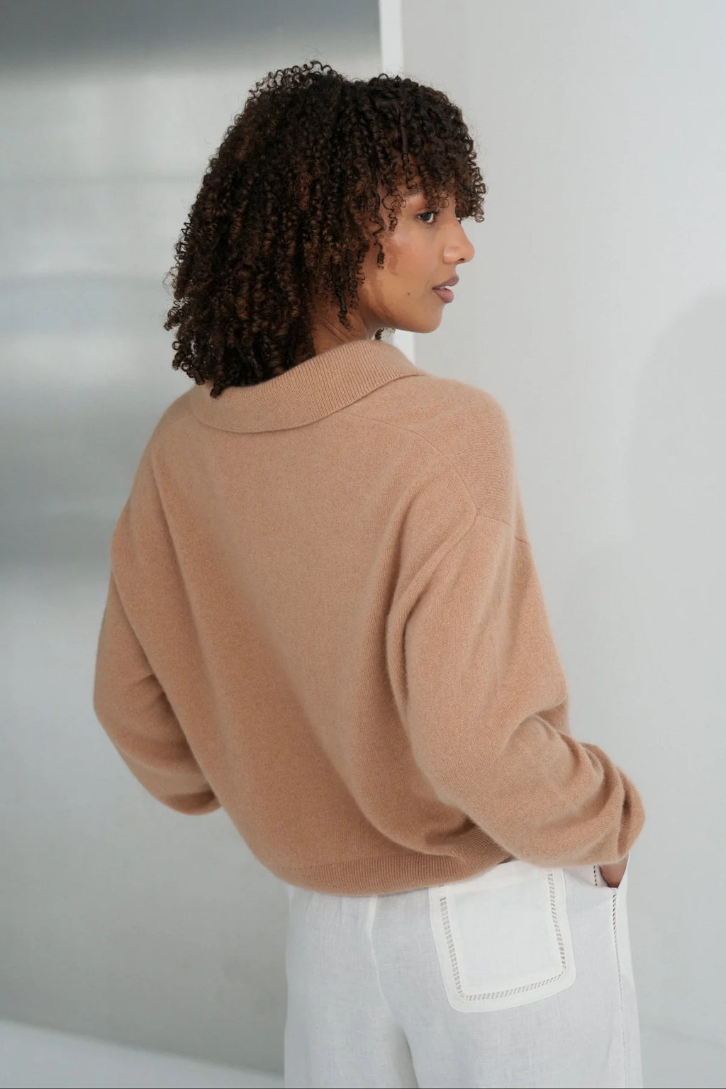 Cashmere Blend Collared Knitted Jumper
