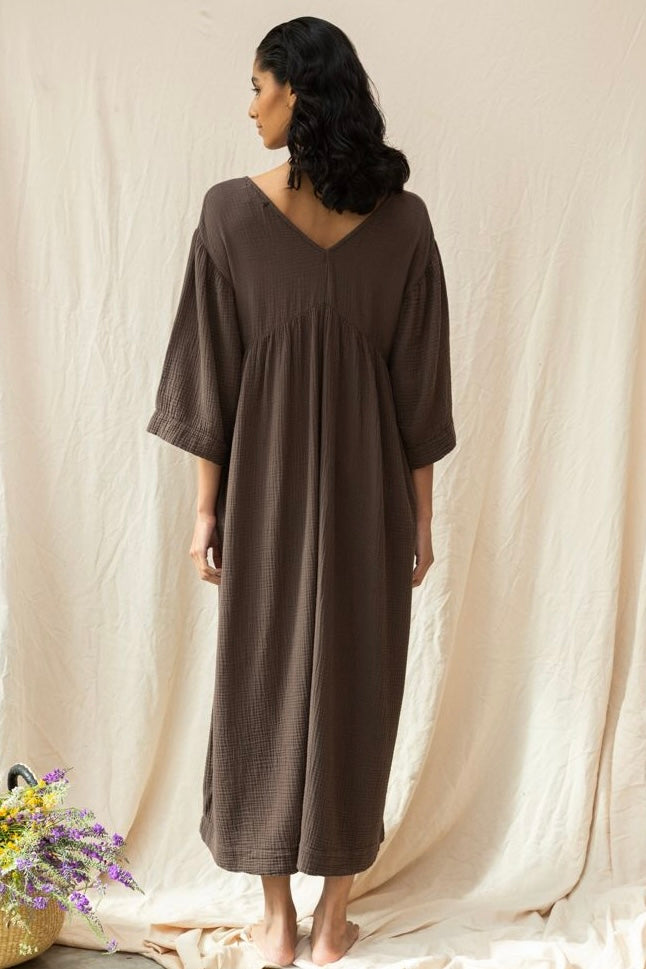 Gauze V-Neck Dress
