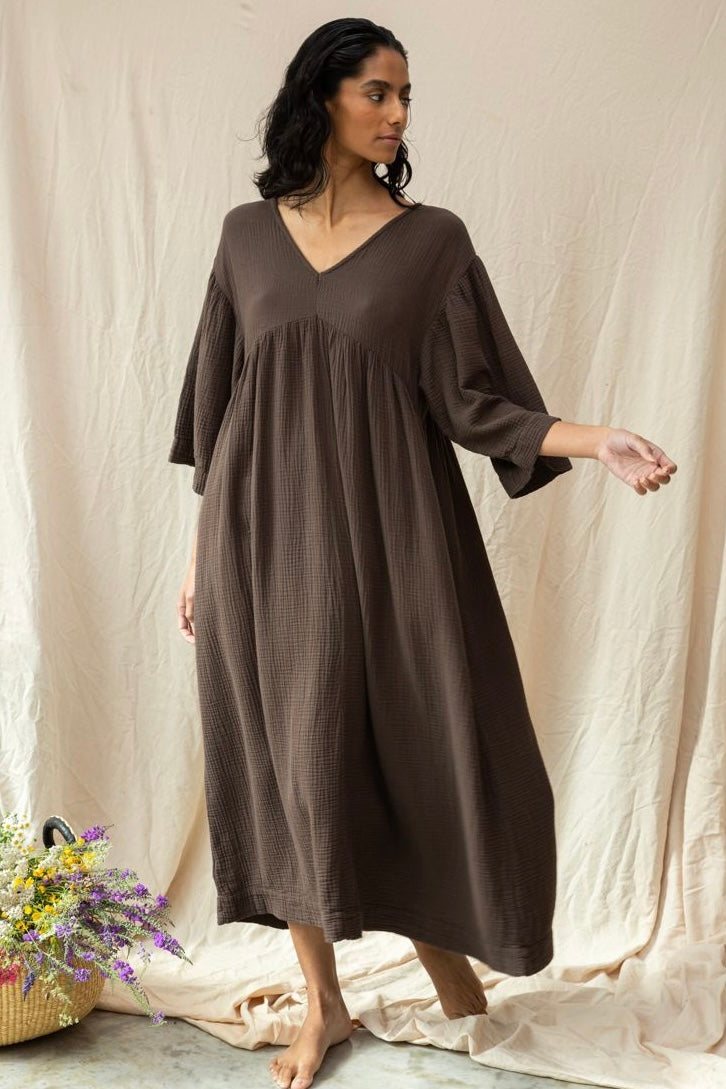 Gauze V-Neck Dress