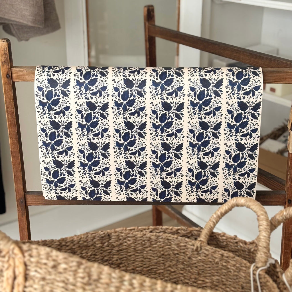 Blue Botanical Luxury Wrapping Paper image 0