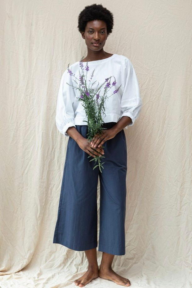 Poplin Balloon Sleeve Top | Organic Cotton