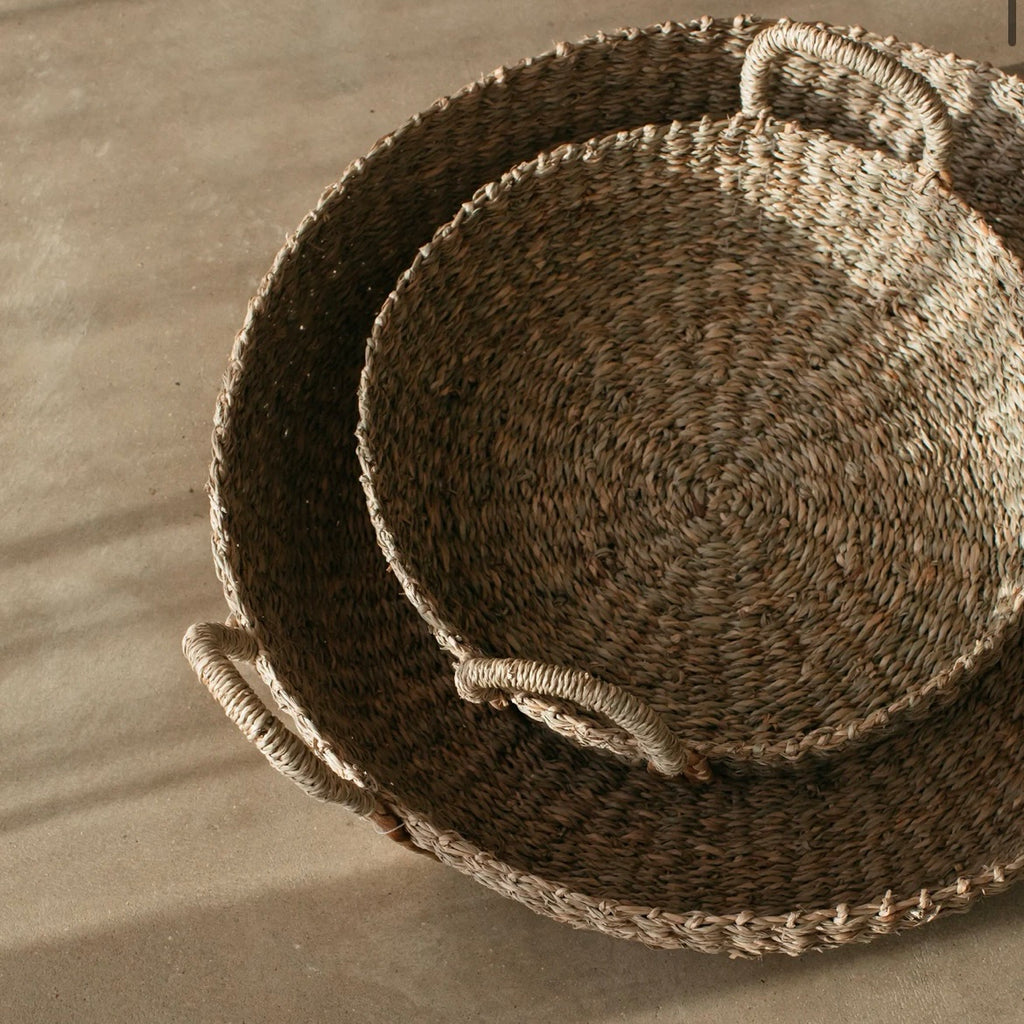 Round Seagrass Basket | Hand Woven Storage - Small image