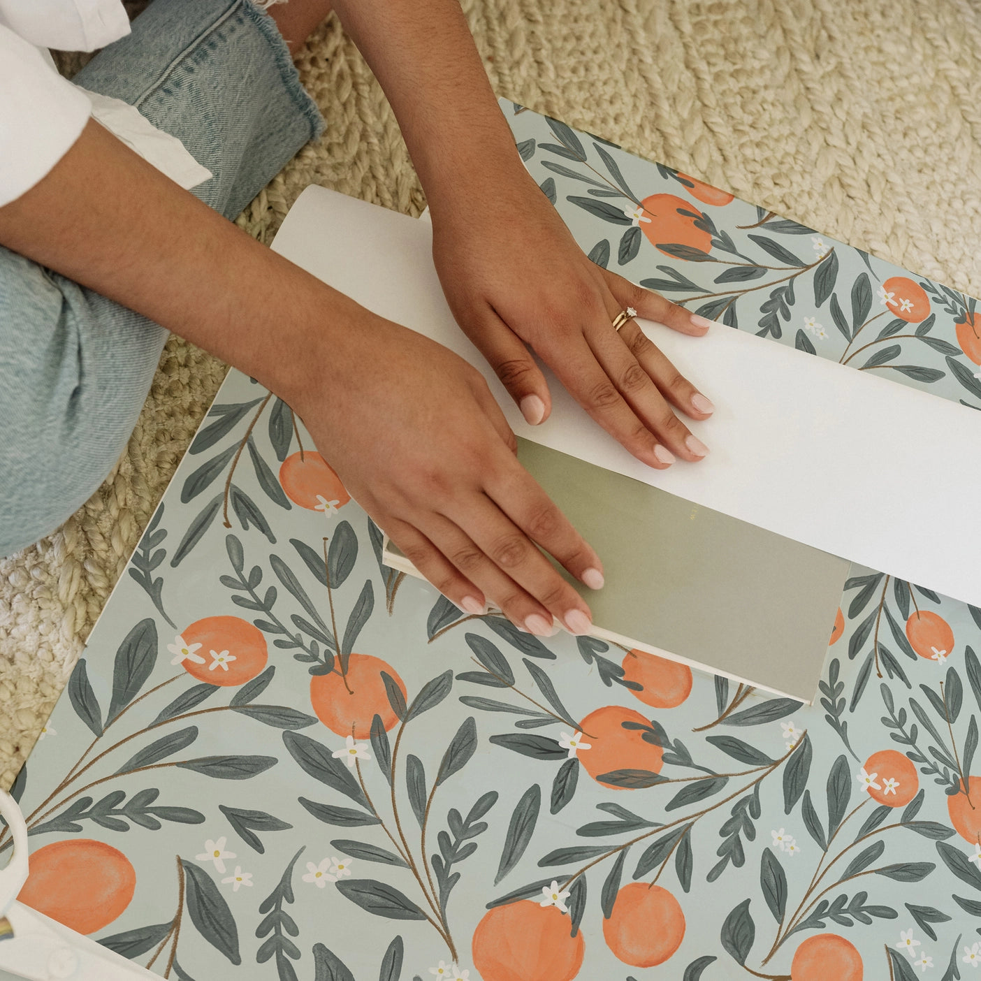 Orange Vine Luxury Wrapping Paper image 1
