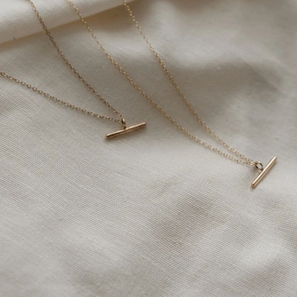 9ct Gold Minimal Bar Necklace image 0