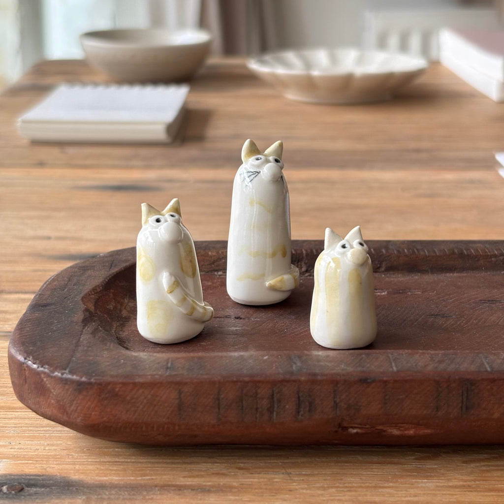 Handcrafted Trio of Cats