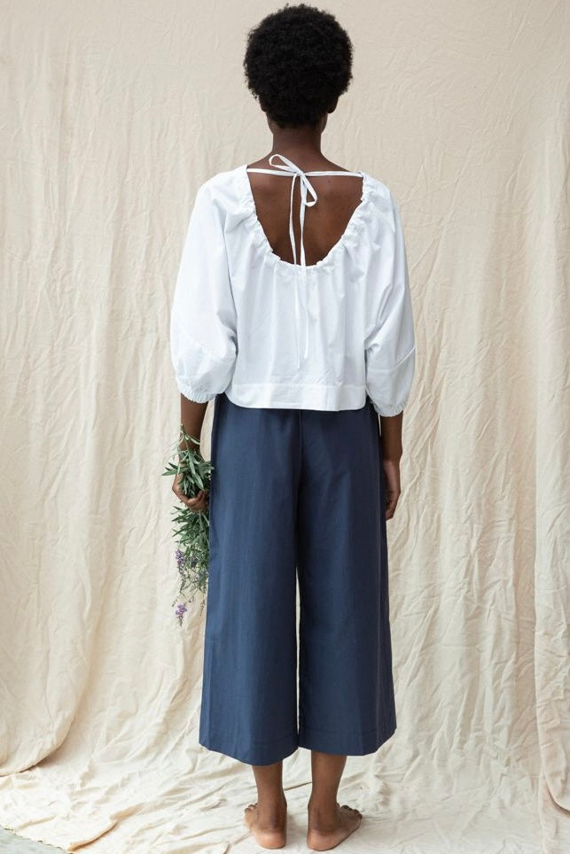 Poplin Balloon Sleeve Top | Organic Cotton