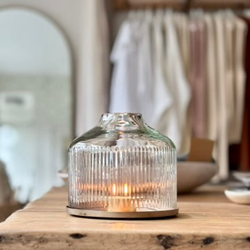 Handblown Reeded Candle Dome