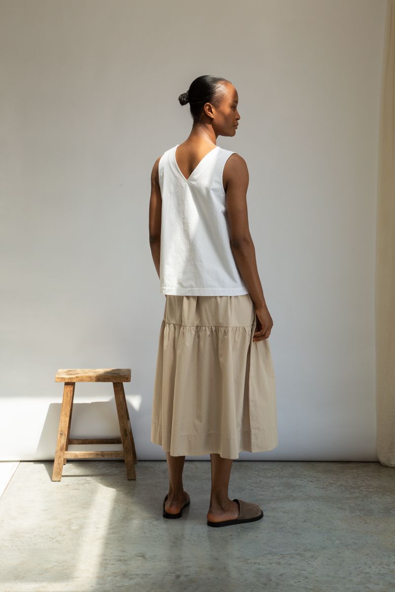 V-Neck Poplin Vest