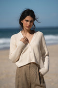 V-Neck Ribbed Cardigan