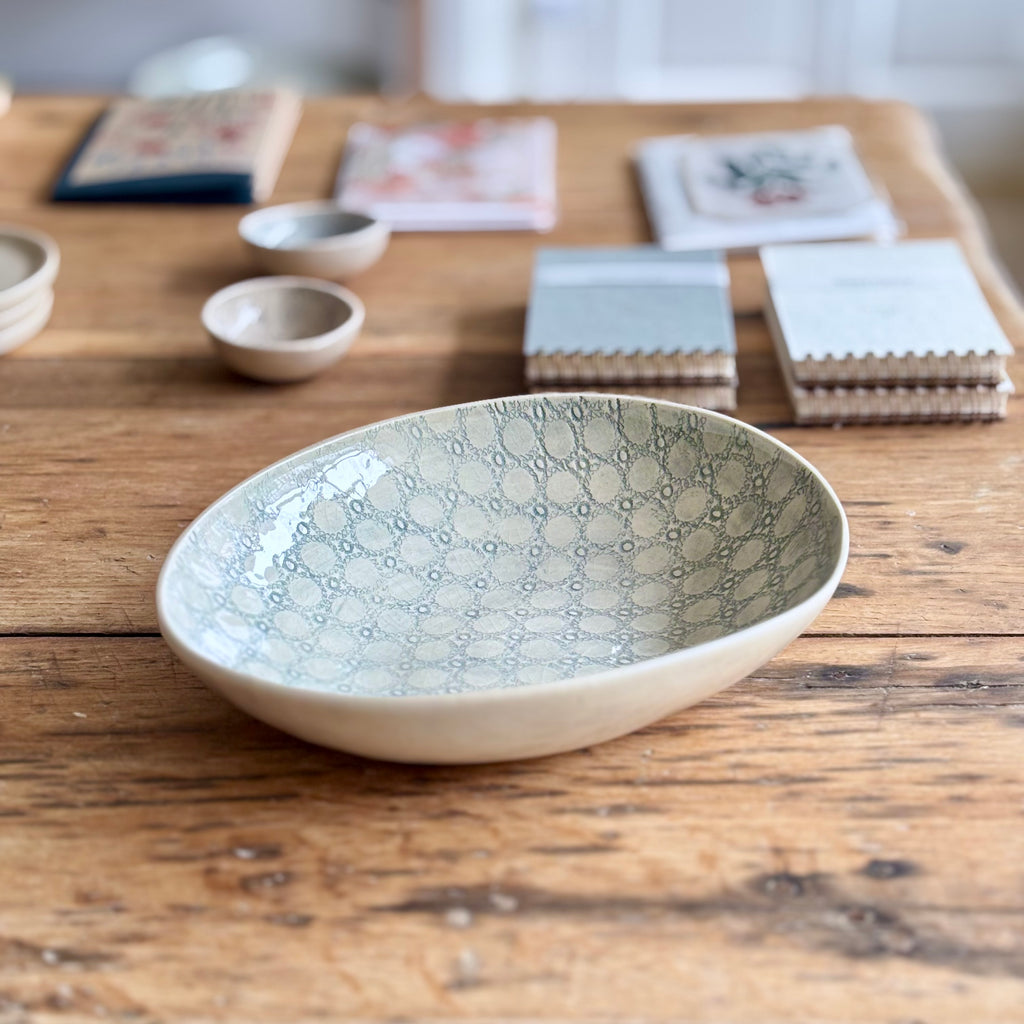 Oval Pasta Bowl Marine | Handmade Pottery