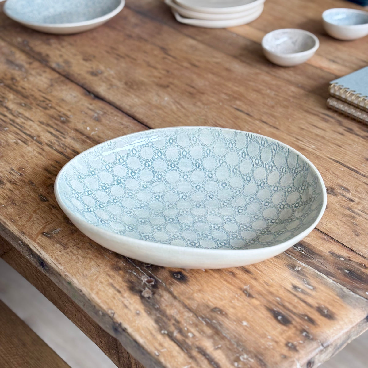 Oval Pasta Bowl Marine | Handmade Pottery