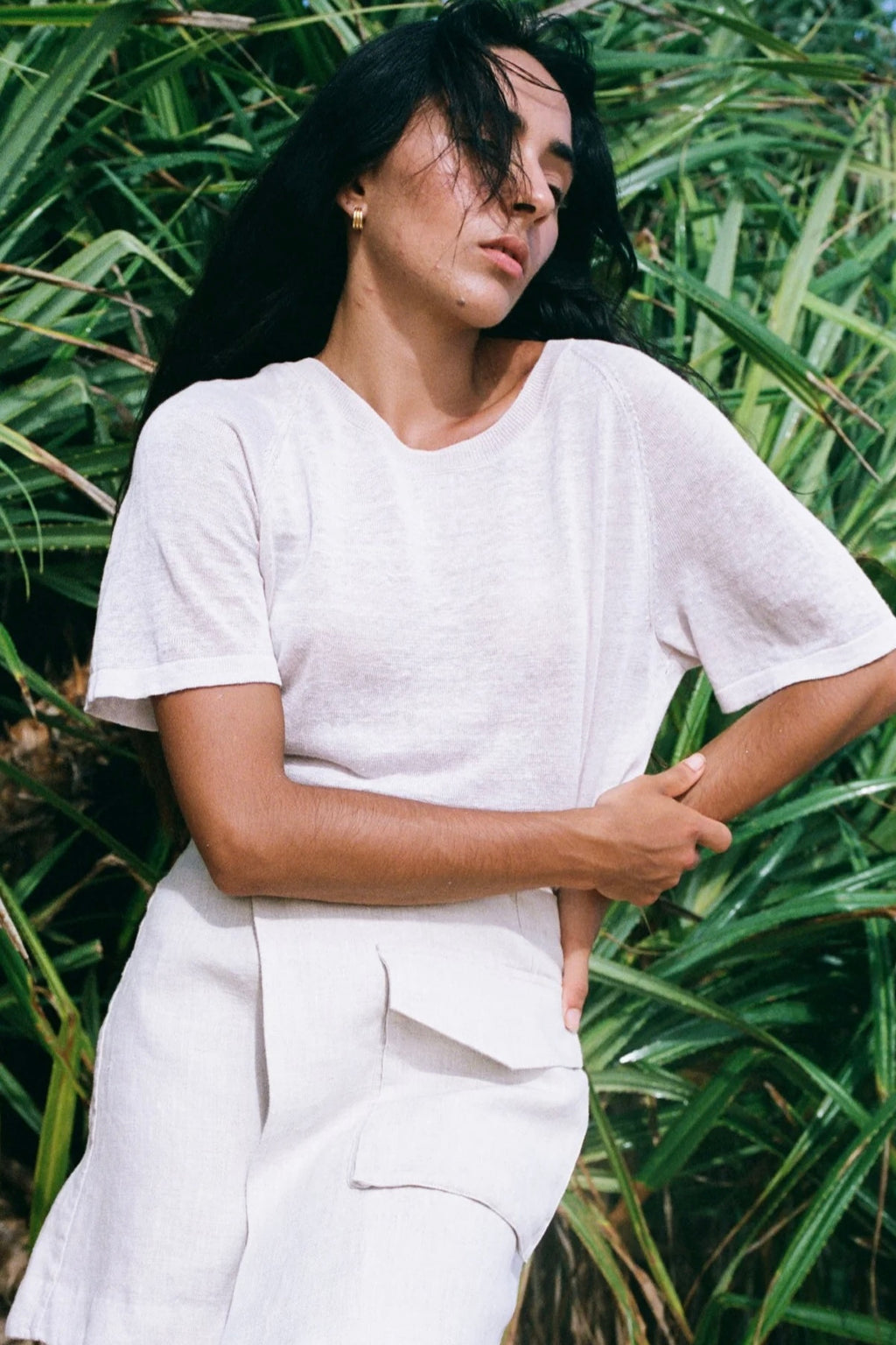 Round Neck Knitted T-Shirt