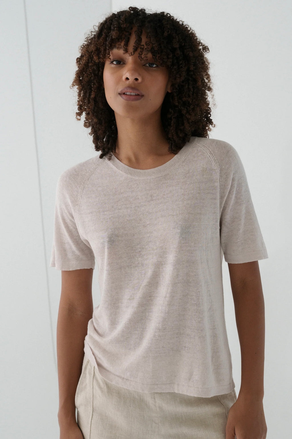 Round Neck Knitted T-Shirt
