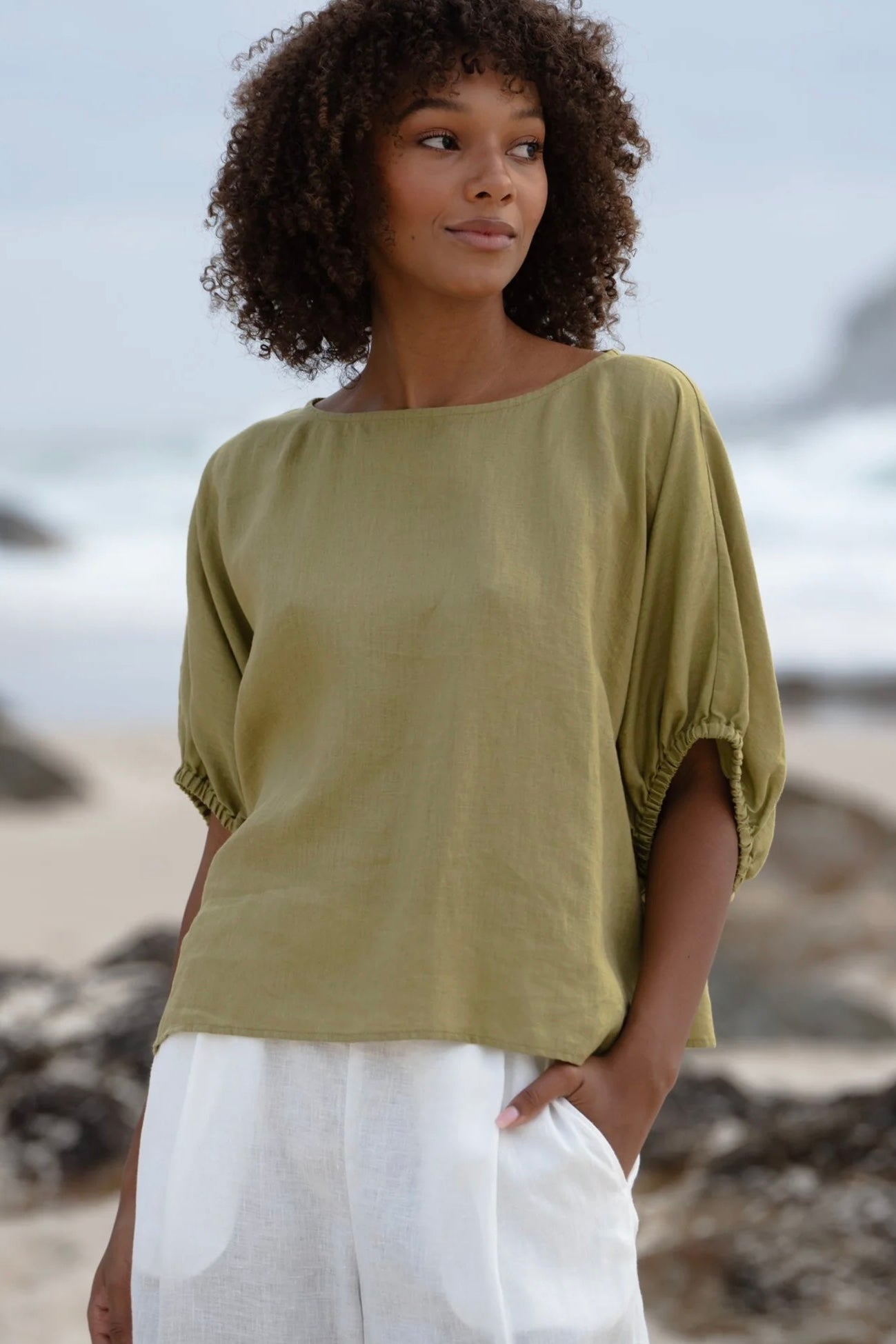 Relaxed Fit Natural Top