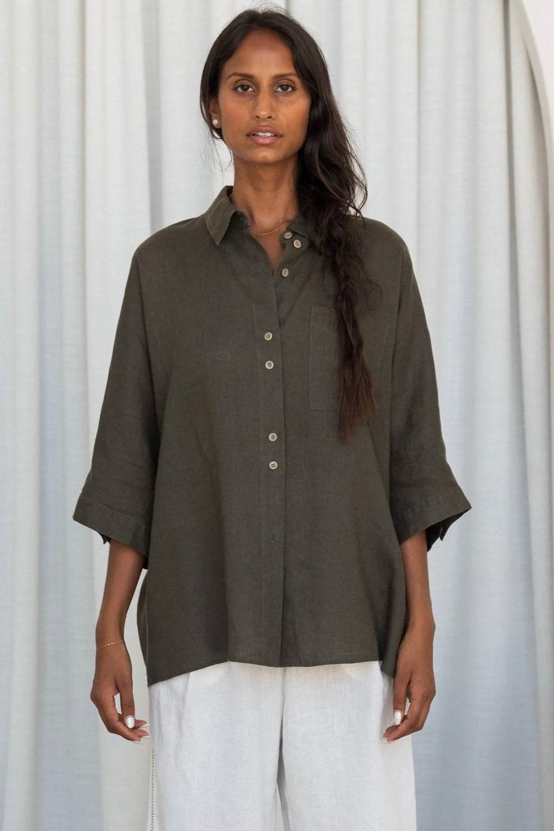 Oversized Short-Sleeve Shirt