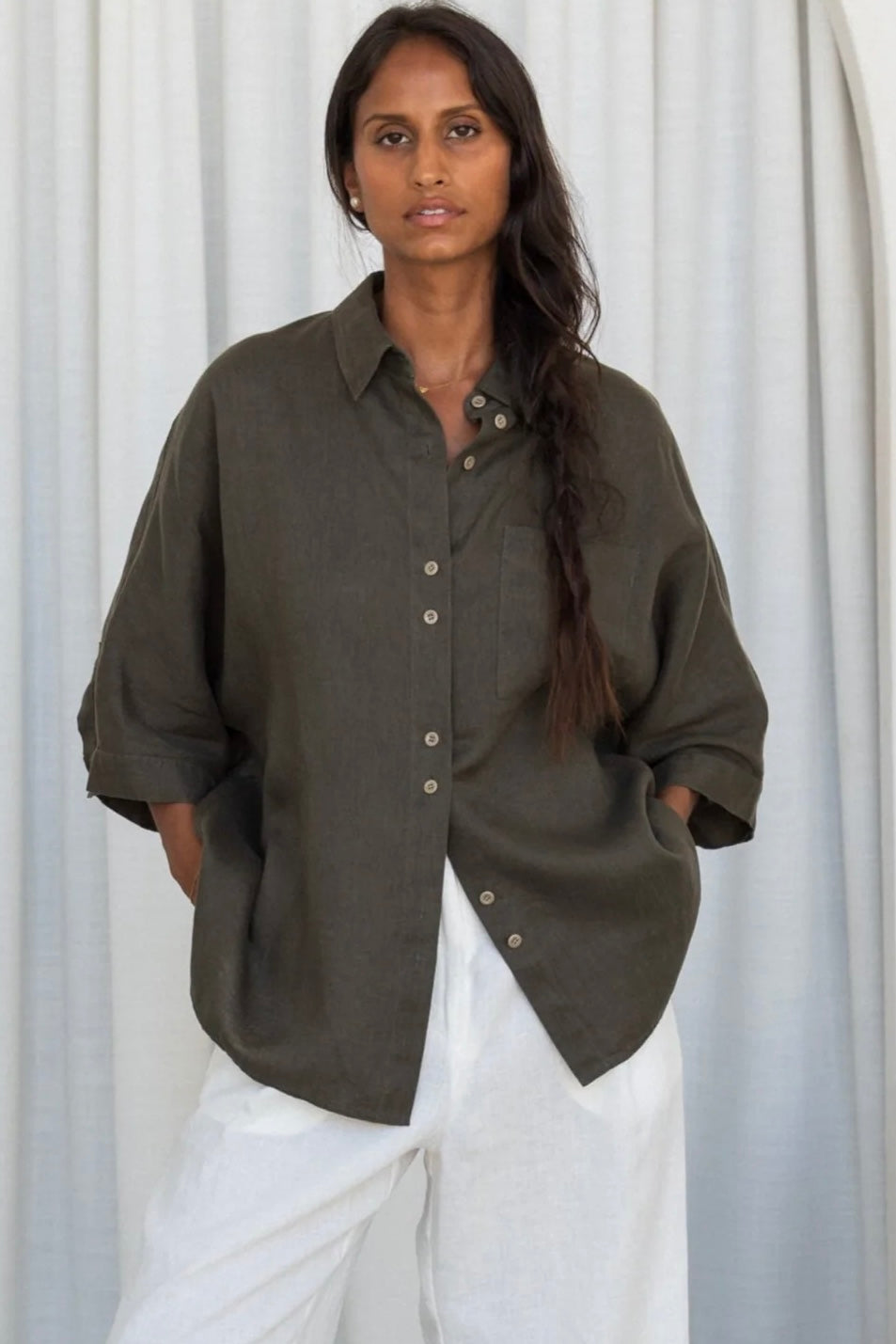 Oversized Short-Sleeve Shirt