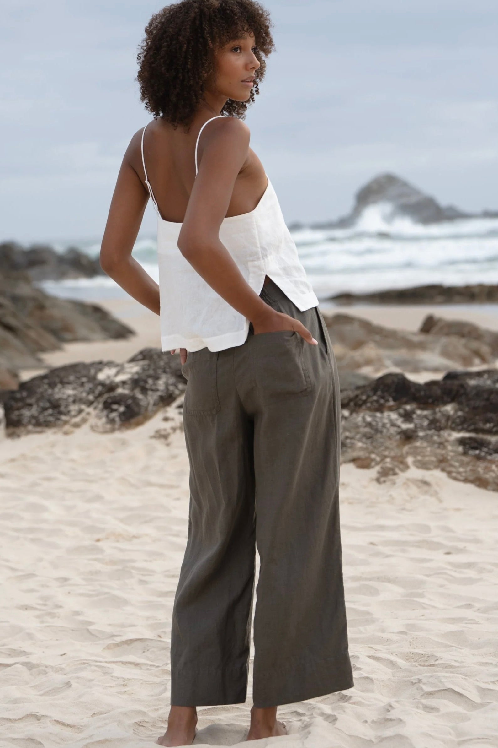 Cropped Wideleg Trousers
