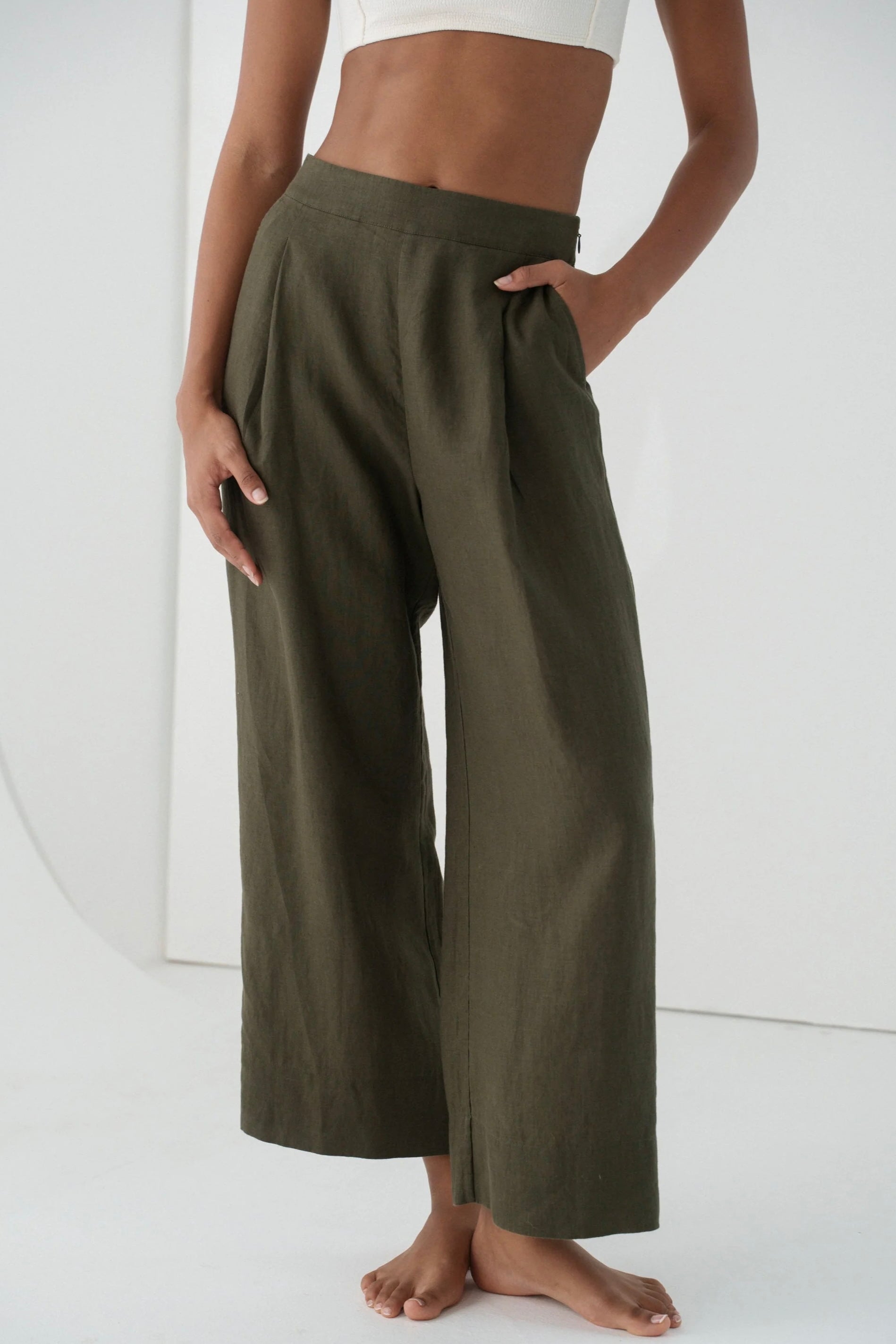 Cropped Wideleg Trousers