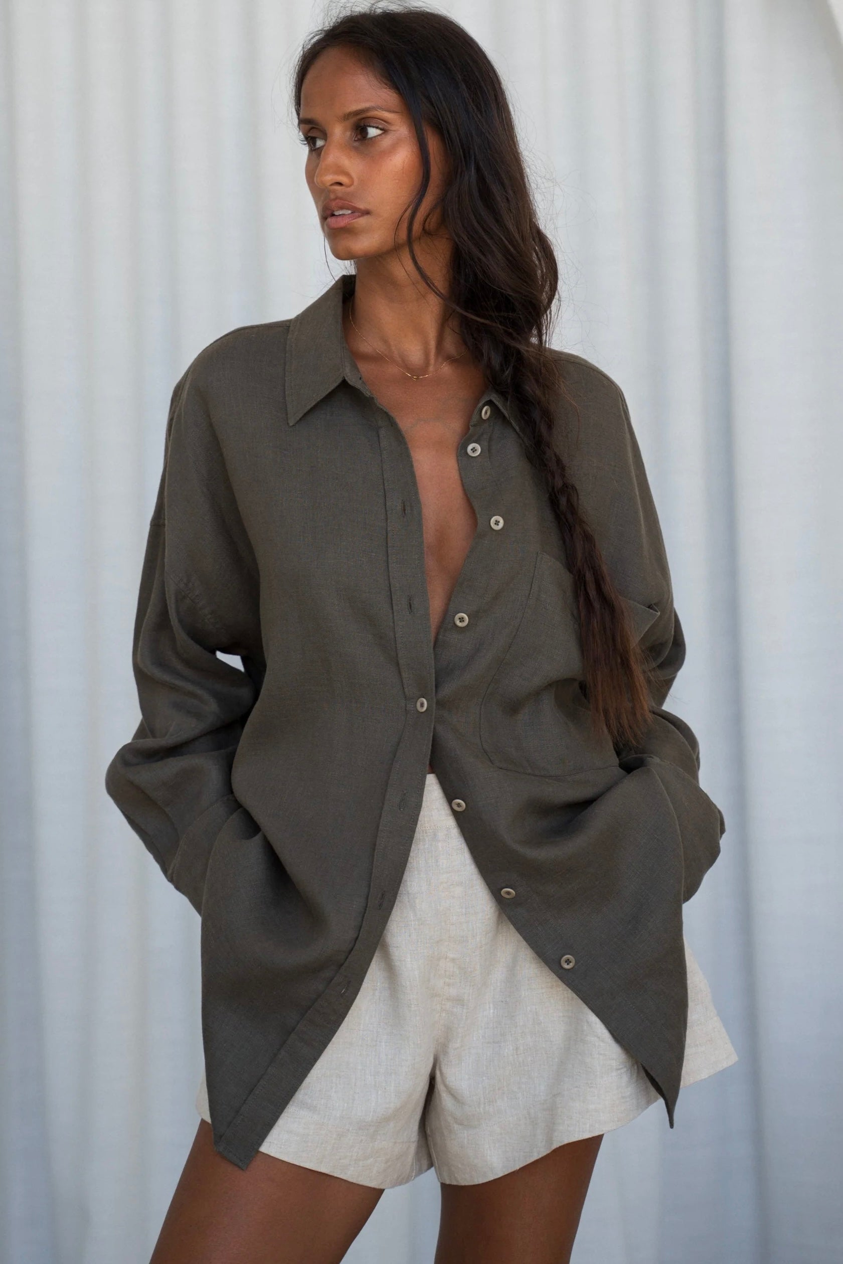 Oversized Button-Down Shirt