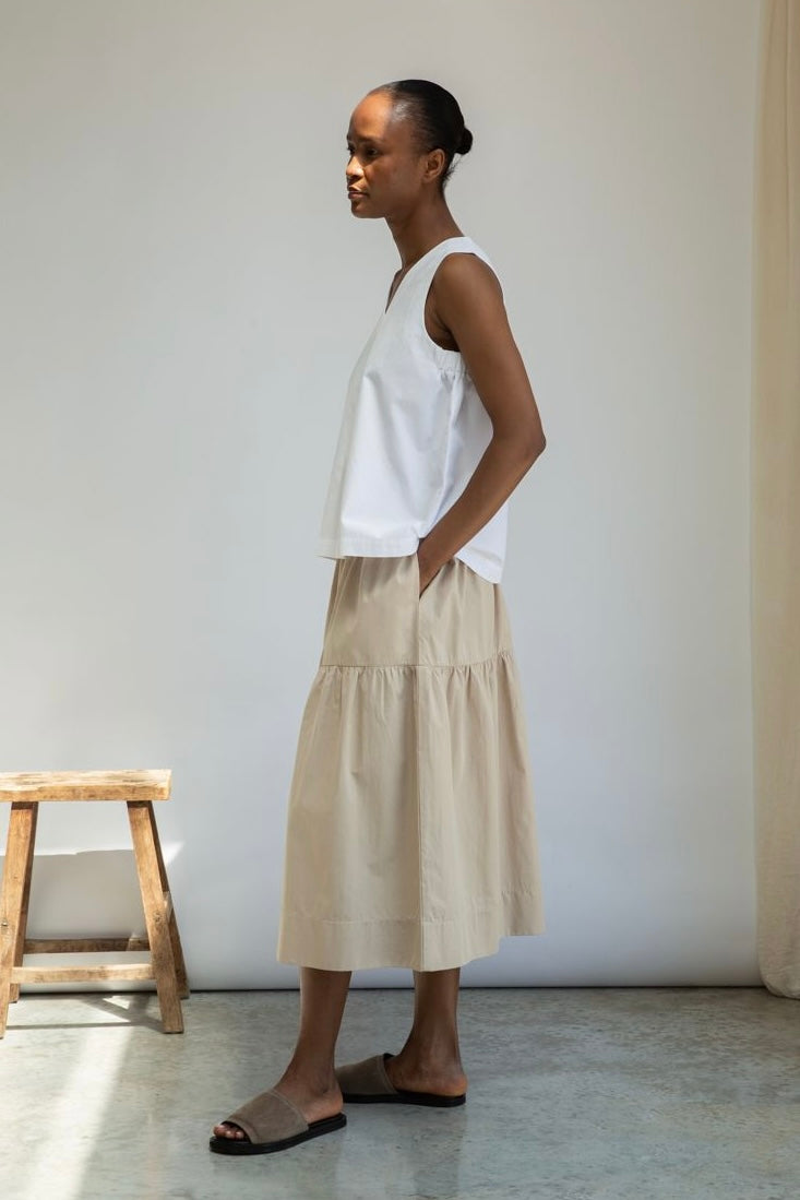 A-Line Maxi Poplin Skirt