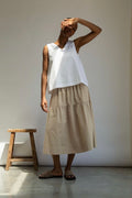 A-Line Maxi Poplin Skirt