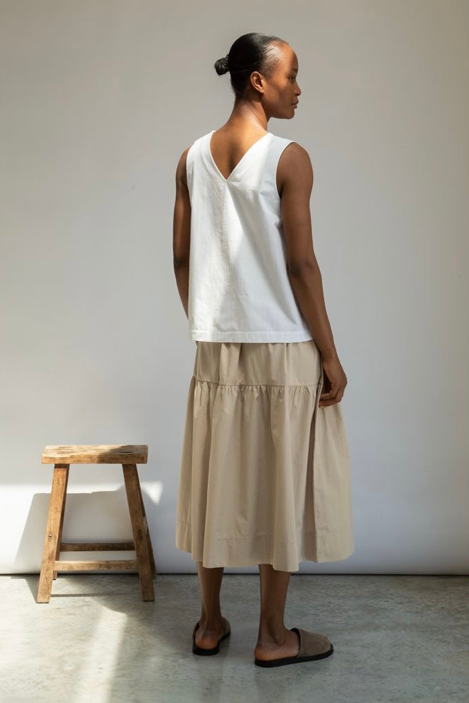 A-Line Maxi Poplin Skirt