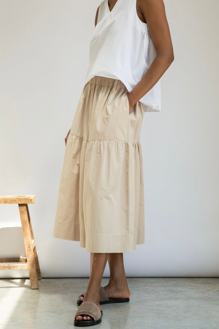 A-Line Maxi Poplin Skirt