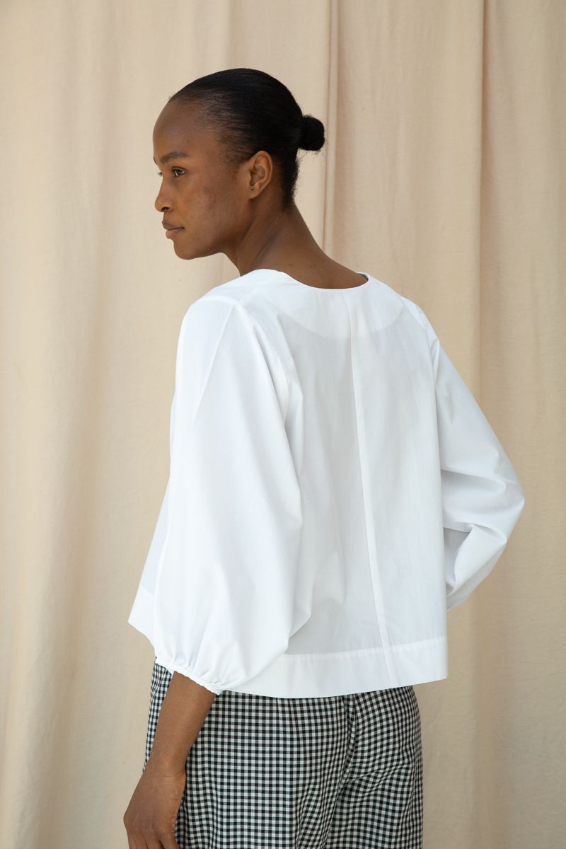 Scoop Neckline Poplin Top