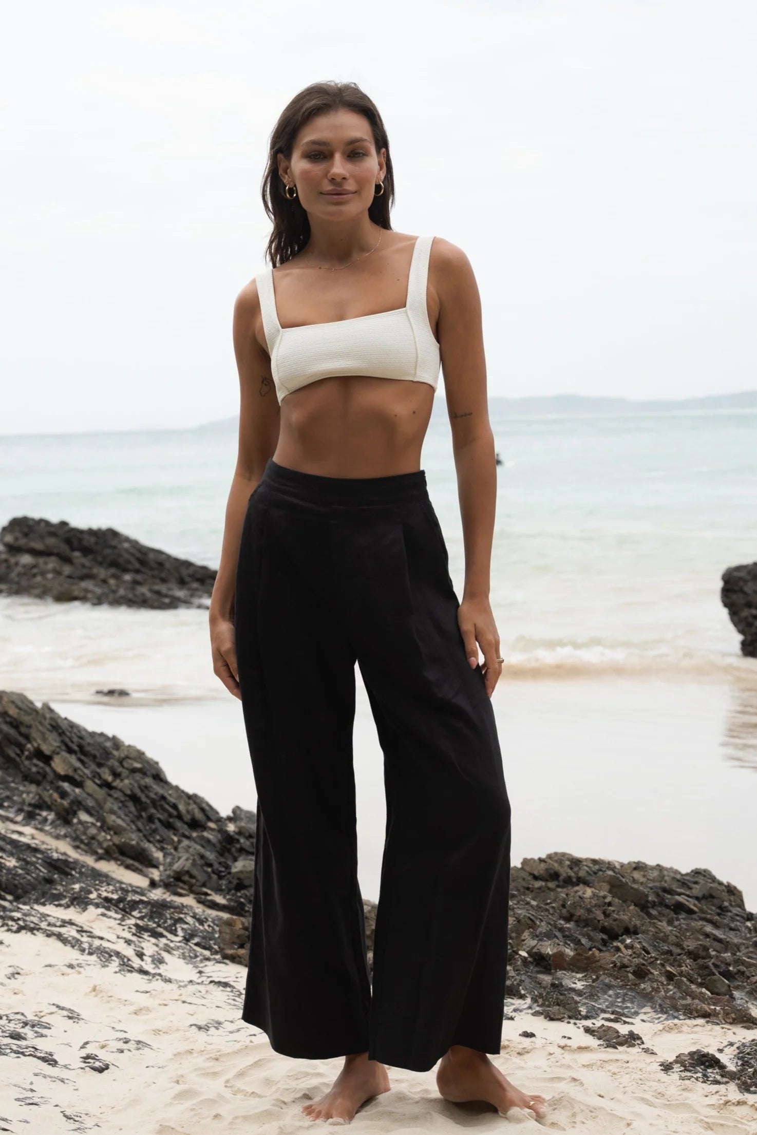 Cropped Wideleg Trousers