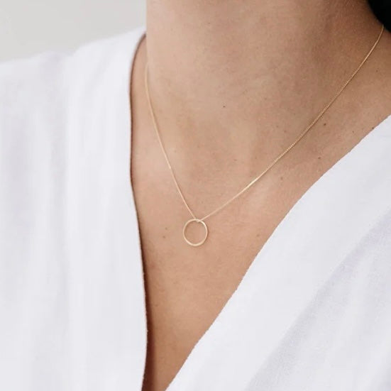 9ct Gold Mini Open Circle Necklace image 1
