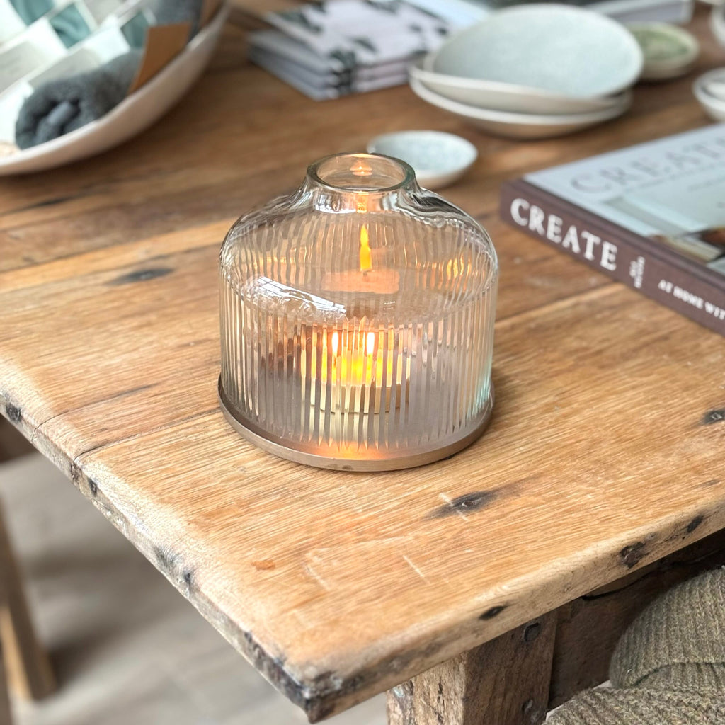 Handblown Reeded Candle Dome image 3
